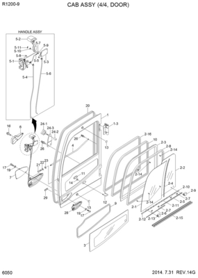 Excavator Spare Parts Handle Assy 71Q6-02121 For R250LC9 R360LC9 R380LC9SH