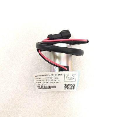Solenoid 20Y-60-32120 20Y-60-32121 209-60-77250 Excavator Electrical Parts For  PC160 PC180